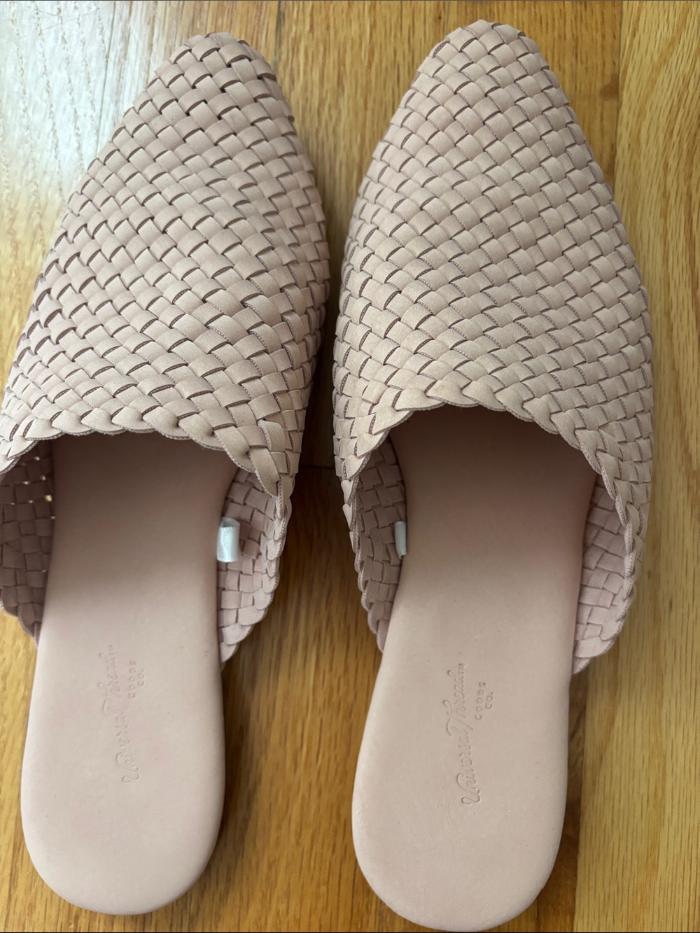 Universal Thread Blush Woven Pointed-Toe Slip-On Mules - Neutral Blush